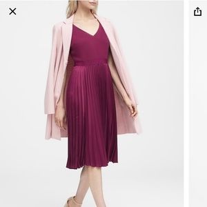 Pleated fit and flare dress